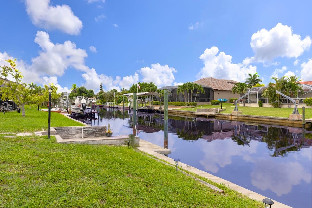 Canal on the back of the home. Sometimes you can even see dolphins! Fishing available., Cape Coral Unit 2